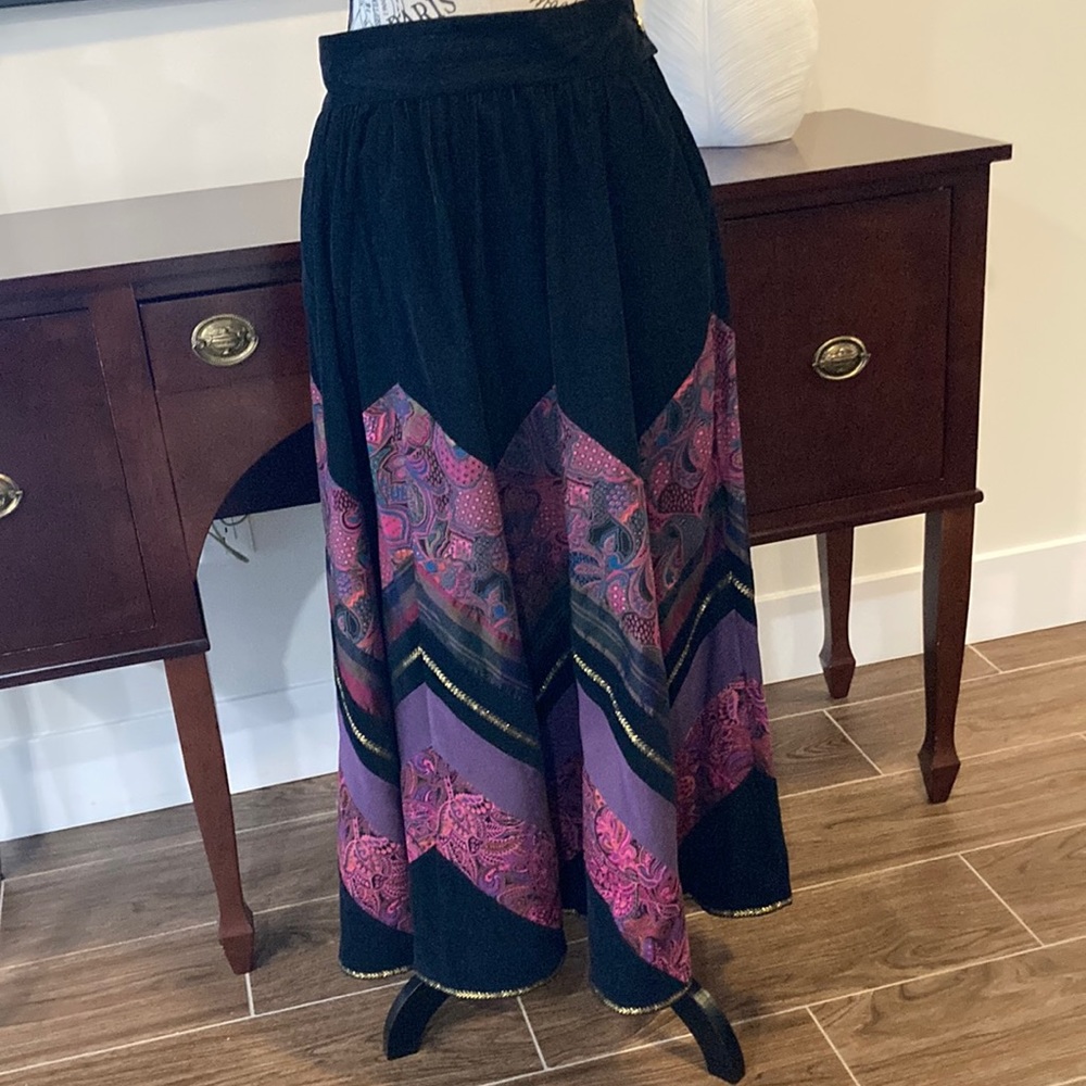 🔥 Suttles & Seawinds Vintage '94 Black Pinwale Corduroy w/ Pieced Fabric Skirt
